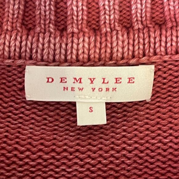 DEMYLEE Collared Cotton Sweater in Faded Red Size S - Picture 11 of 12